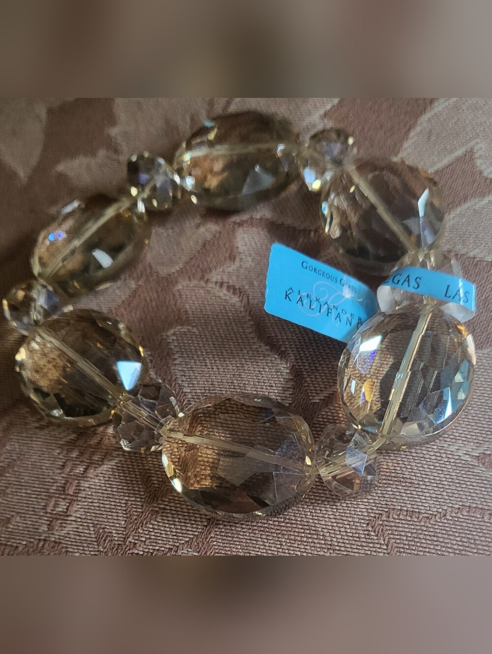 Alexander Kalifano "Gorgeous Glass" Topaz Yellow Stretch Bracelet